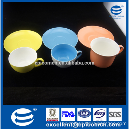customized new bone color glazed tea set with cup&plate